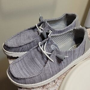 Hey Dude Women's Gray Knit Loafers